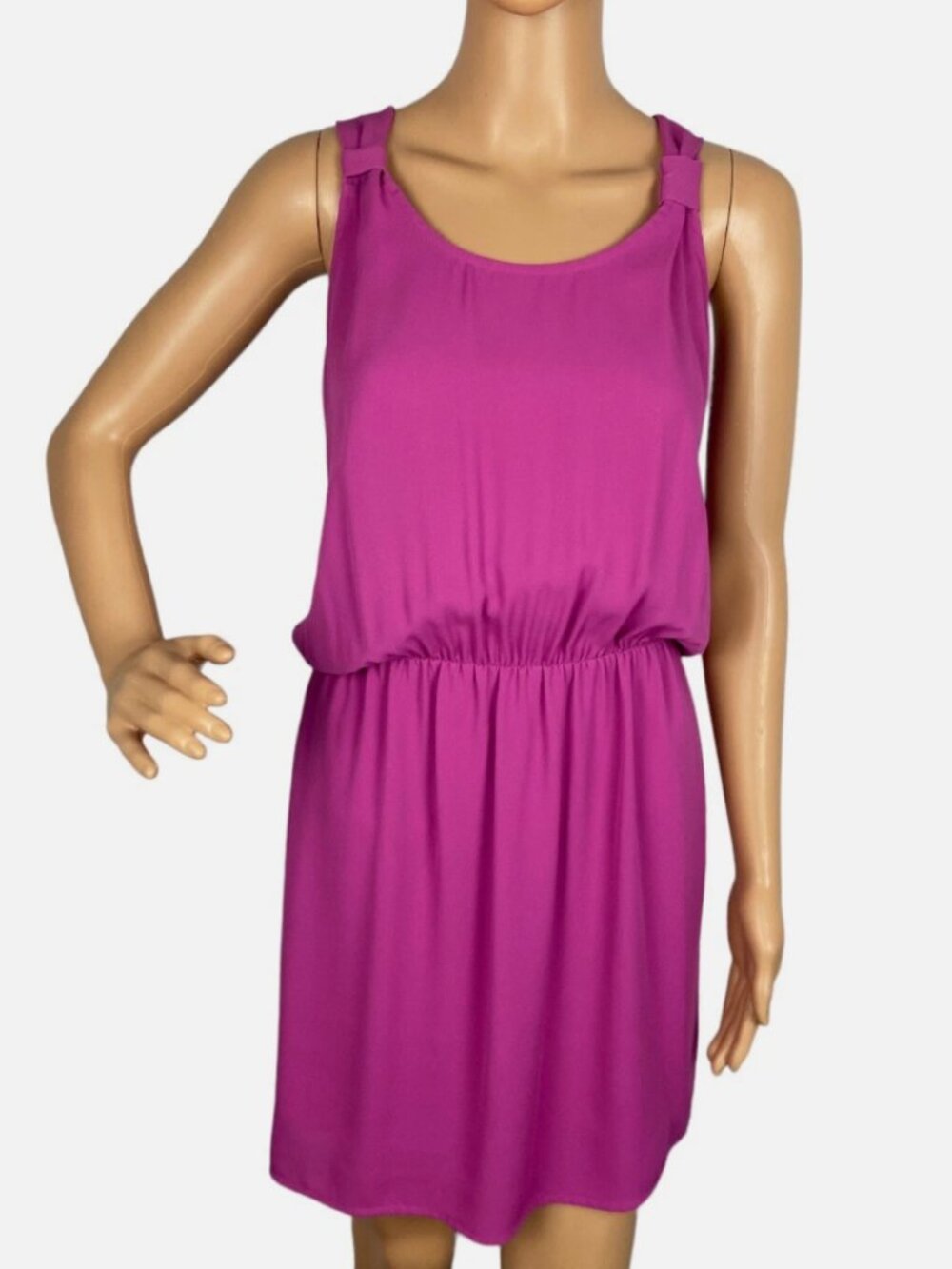 Bar III Pink Magenta Flare Racerback Sleeveless Tank Dress